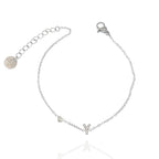 Bracciali letterine cuore argento