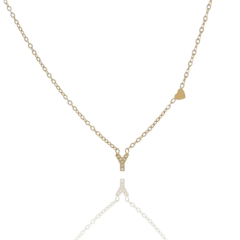 Collane letterine cuore oro