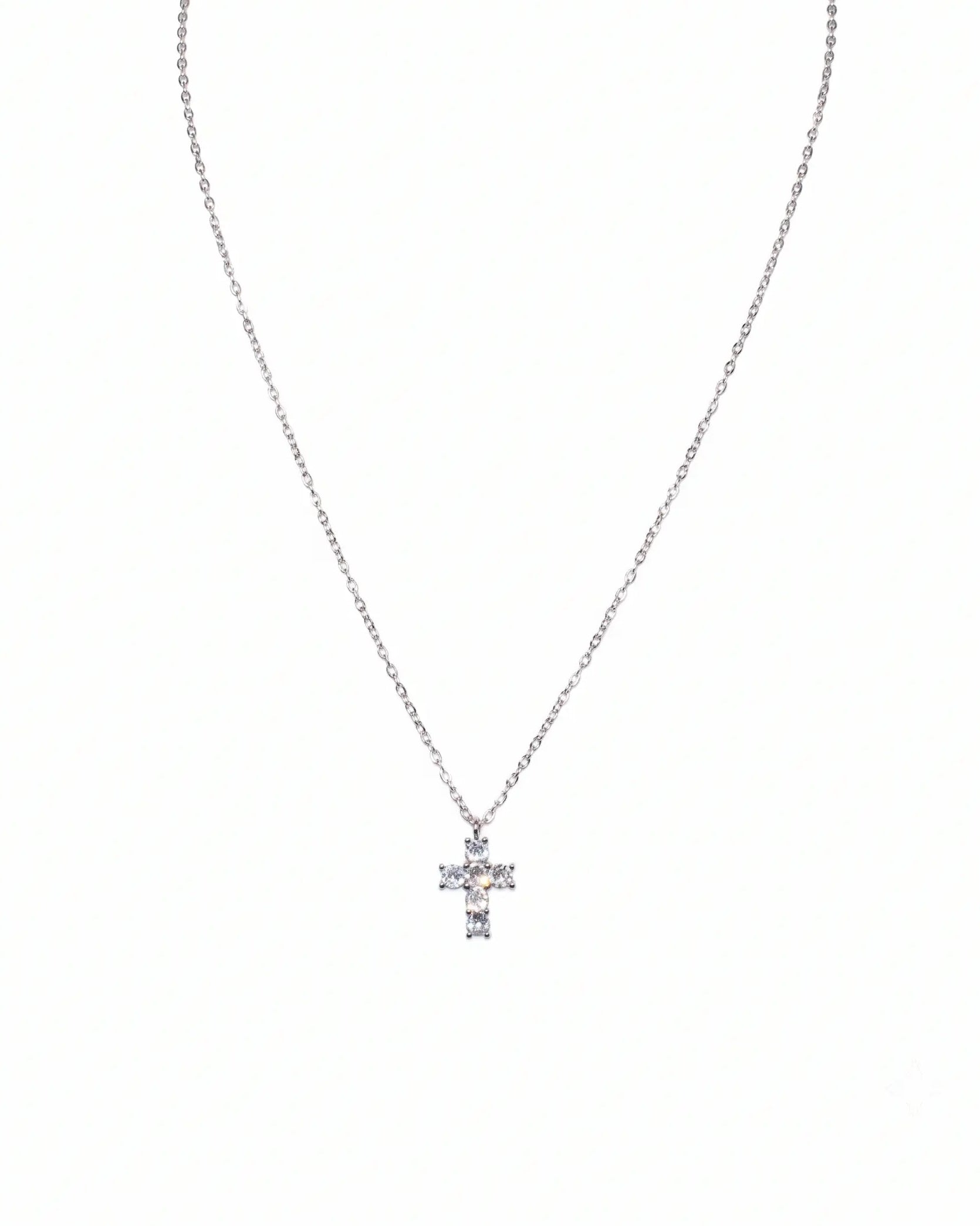 Collana croce con punti luce
